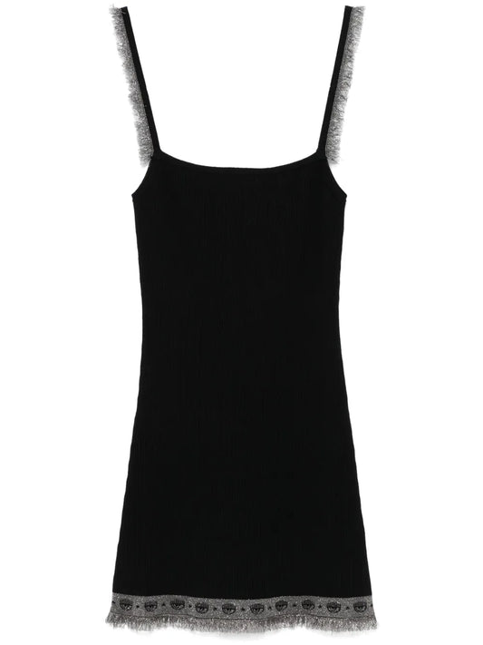 Ribbed-Knit Lurex Mini Dress