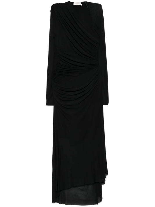 Illustration Gathered Midi Dress