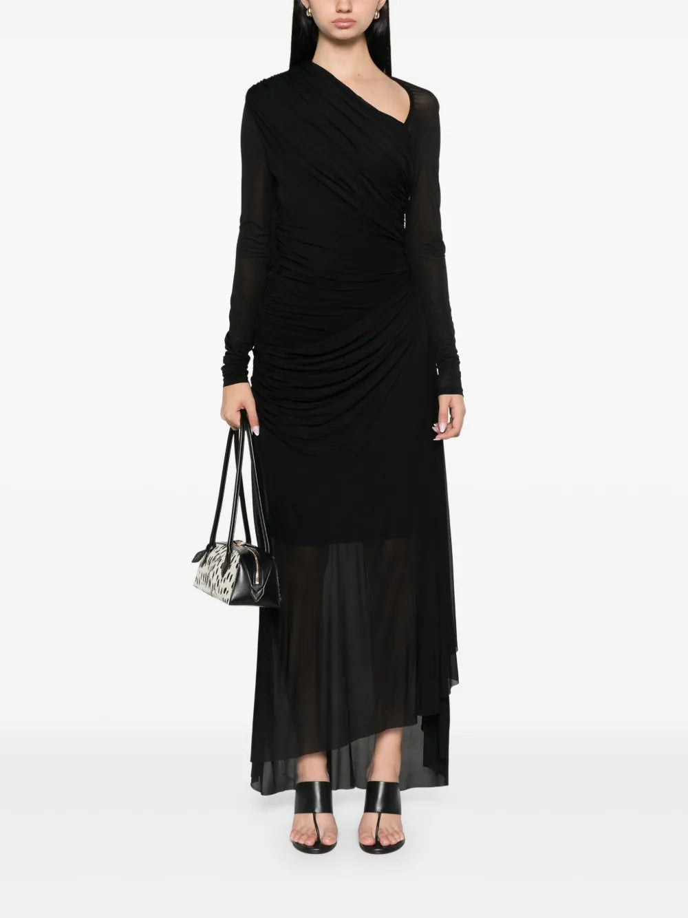 Illustration Gathered Midi Dress
