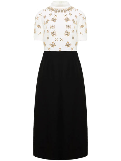 Crystal-Embellished Midi Dress