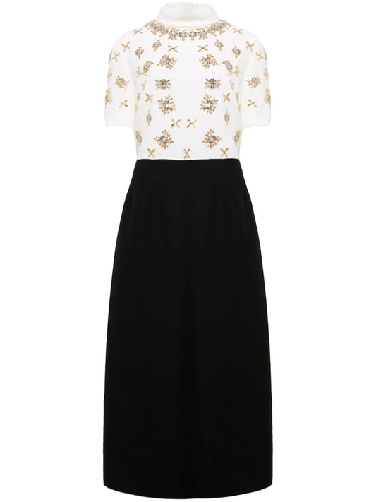 Crystal-Embellished Midi Dress