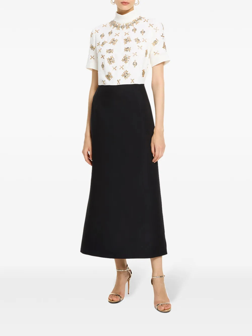 Crystal-Embellished Midi Dress