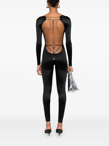 Open-Back Long-Sleeve Jumpsuit
