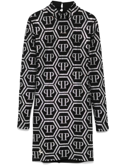Monogram-Embellished Mini Dress