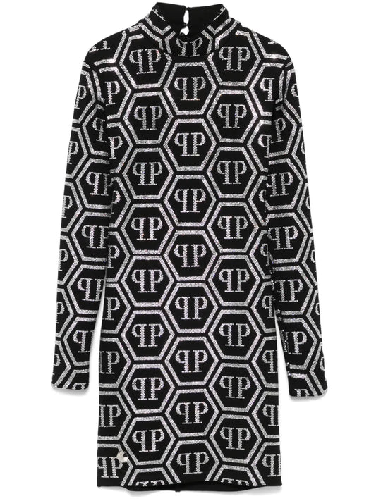 Monogram-Embellished Mini Dress