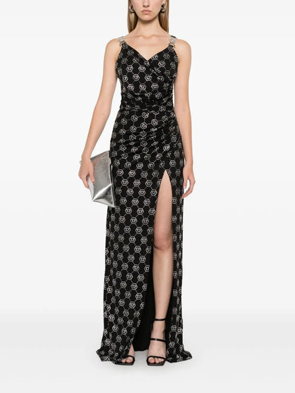 Logo-Appliqué Maxi Dress