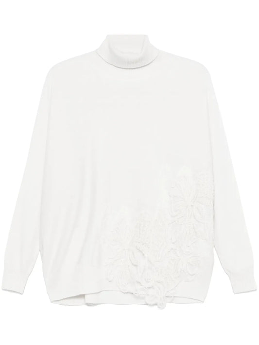 Lace Appliqué Sweater