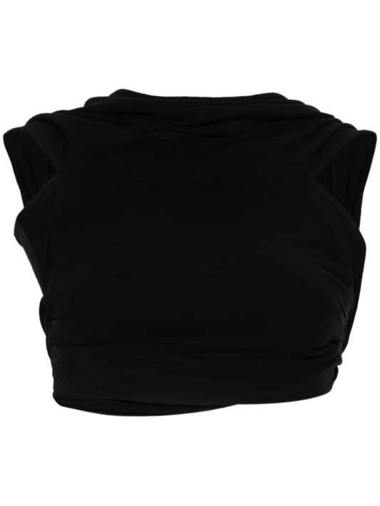 Crepe Draped Crop Top