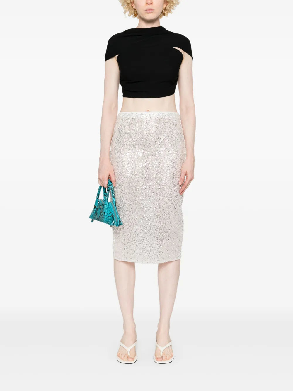 Crepe Draped Crop Top
