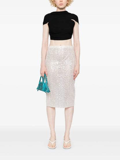 Crepe Draped Crop Top
