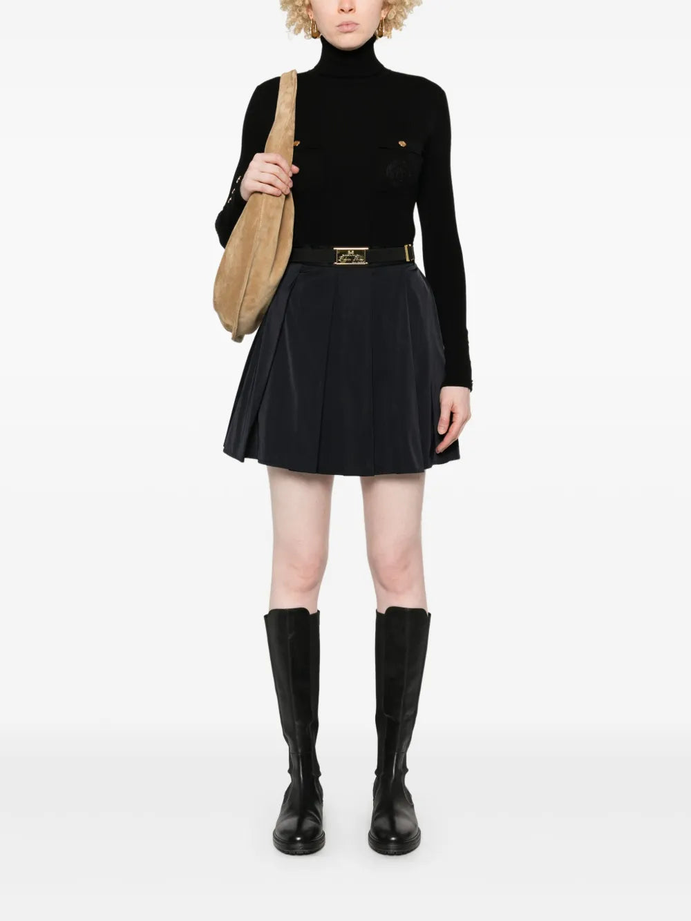 Embroidered-Logo Mini Dress