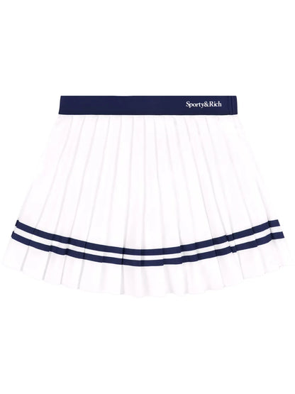 Logo-Print Pleated Skirt