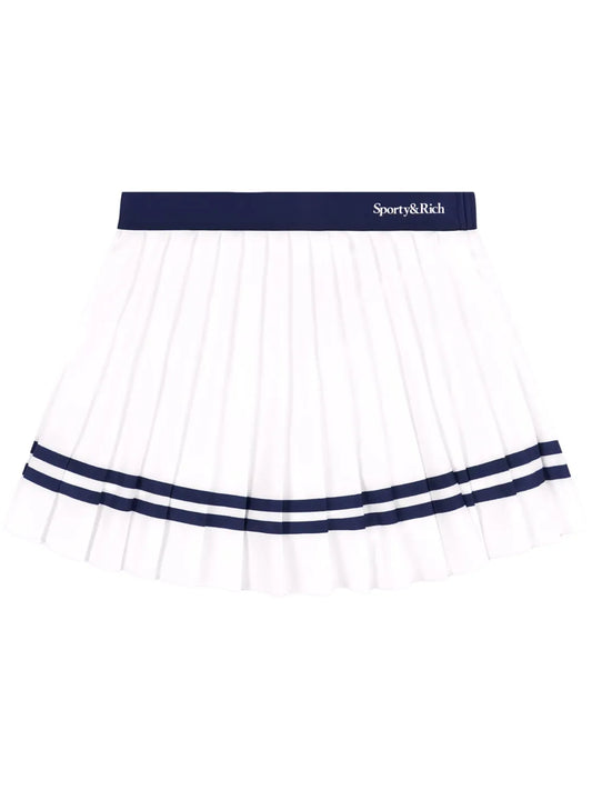 Logo-Print Pleated Skirt