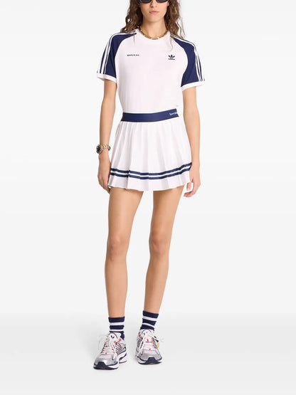 Logo-Print Pleated Skirt