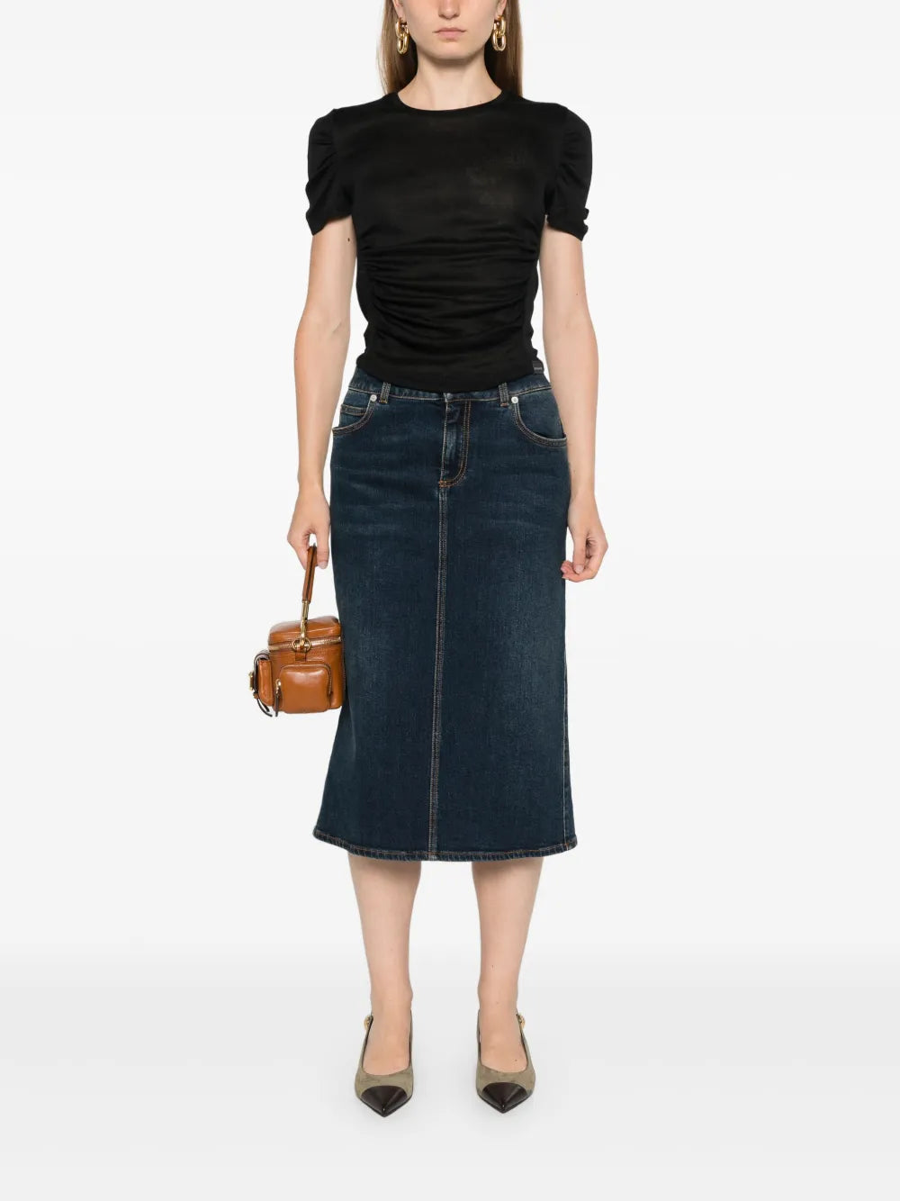 Ruched-Detailing T-Shirt