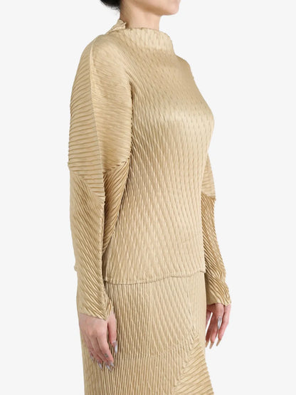 Plissé-Effect Blouse