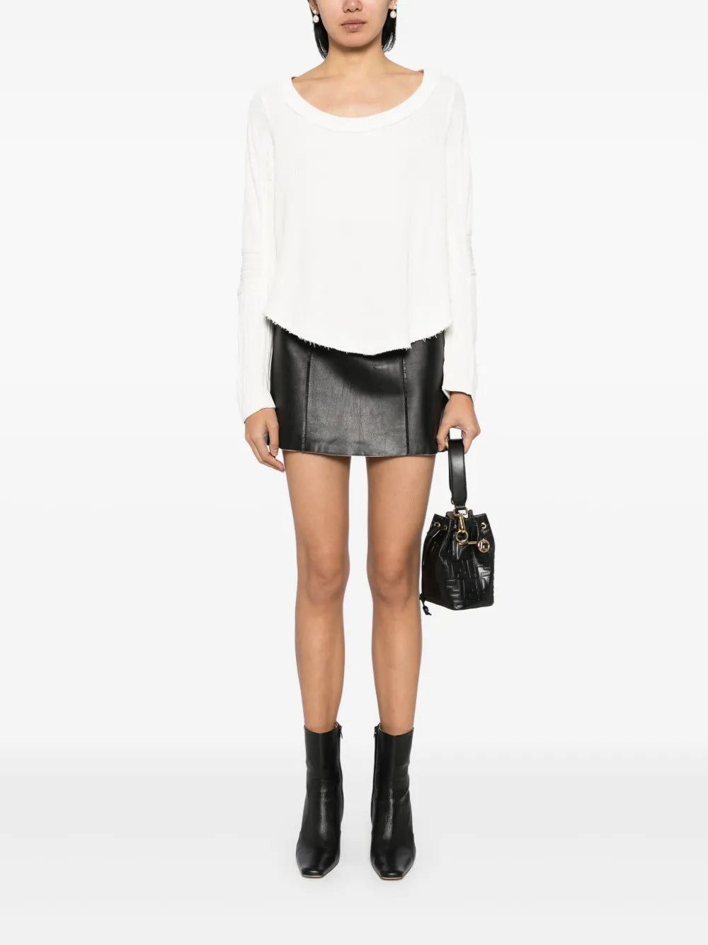 Swinging Cable Cuff Sweater