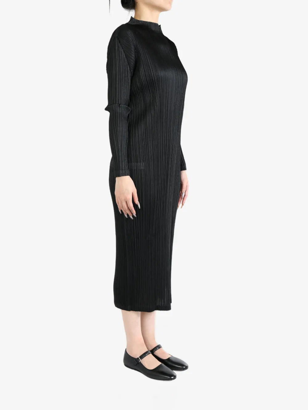 Plissé Midi Dress