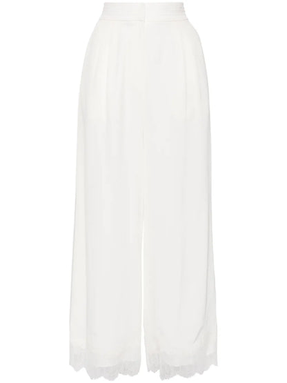 Lace Embroidery Straight Trousers