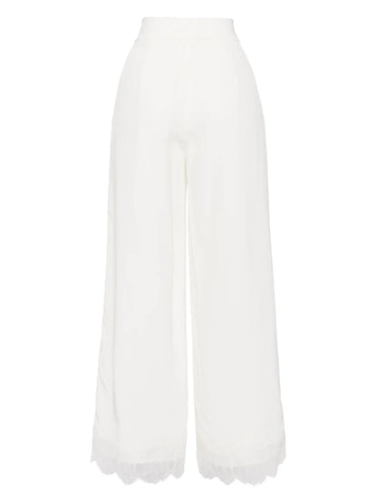 Lace Embroidery Straight Trousers