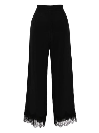 Lace Embroidery Straight Trousers