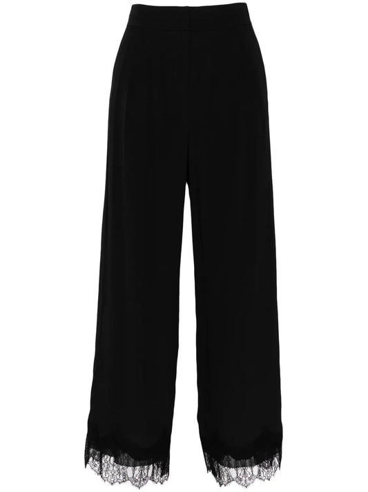 Lace Embroidery Straight Trousers