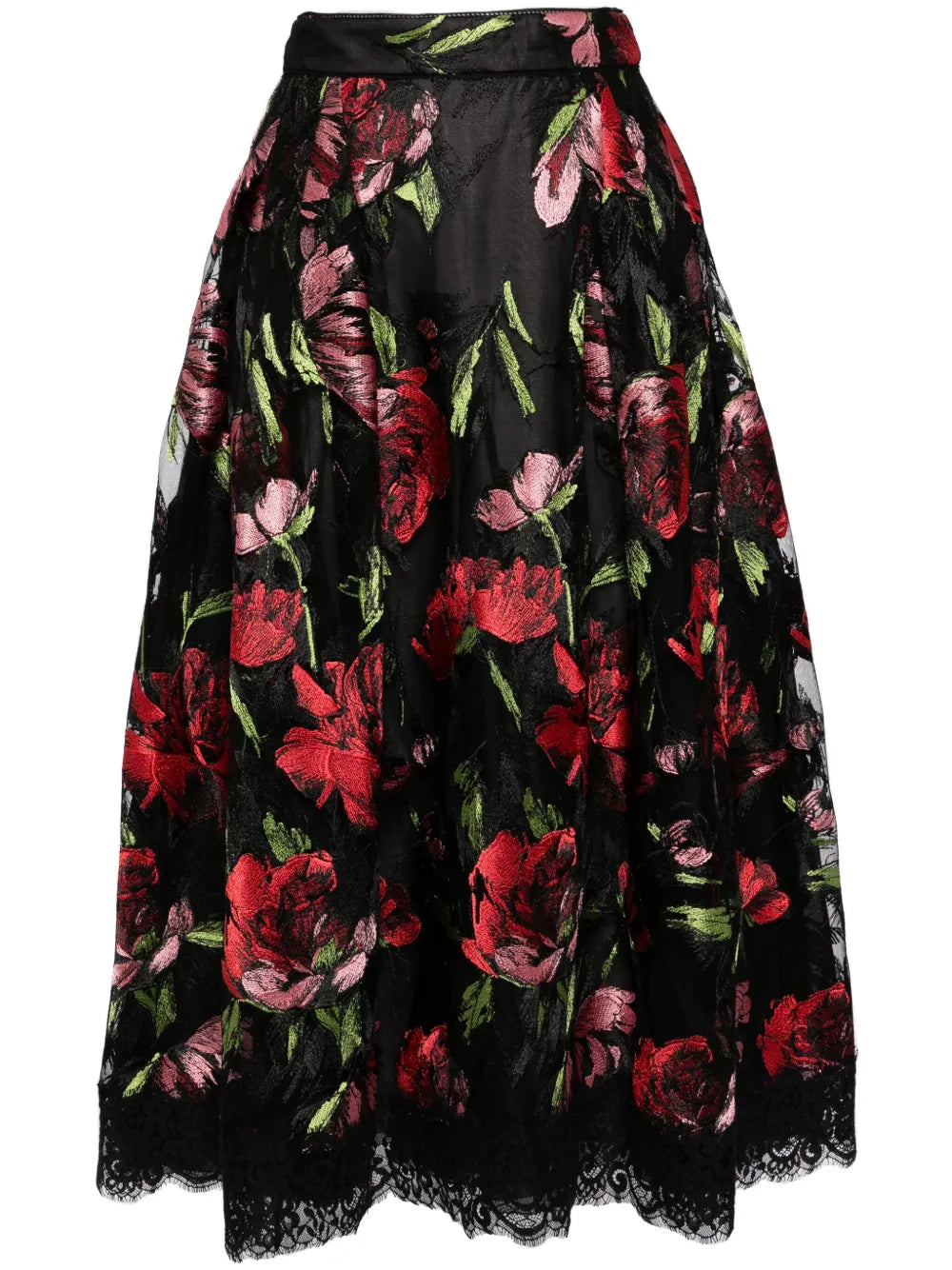 Libre Collection Electric-Embroidered Rose Skirt