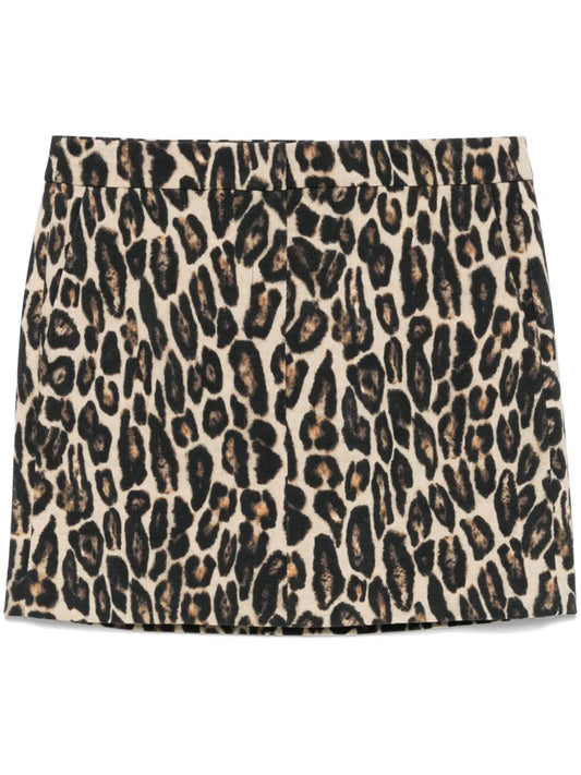 Leopard-Print Mini Skirt