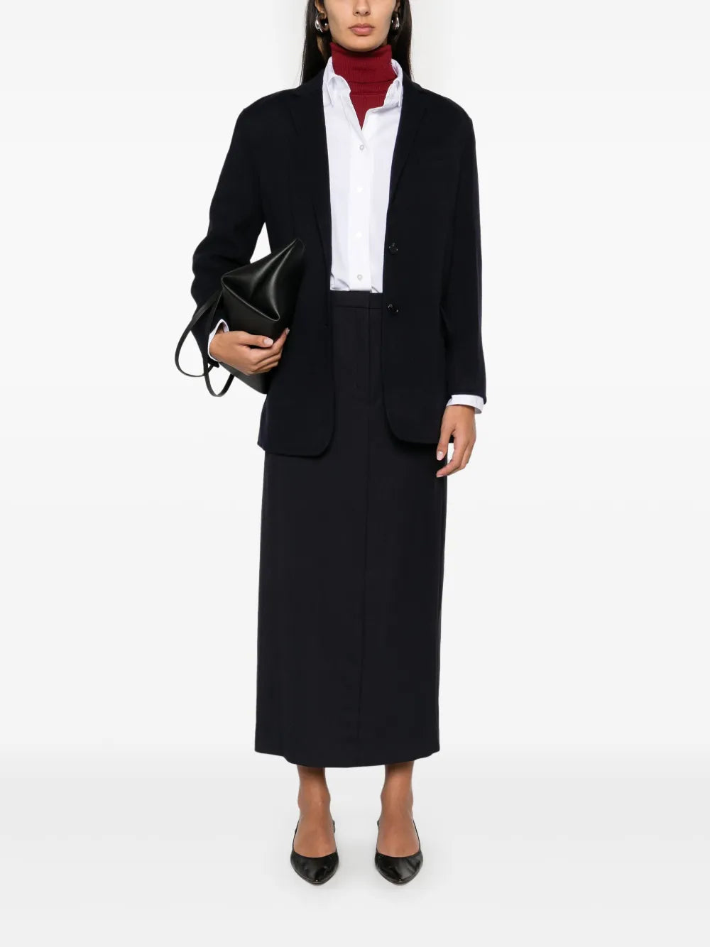 Concealed-Fastening Midi Skirt