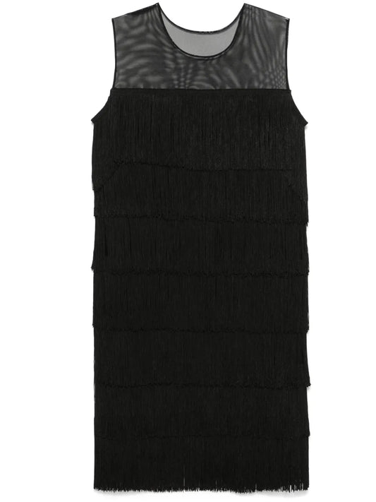 Fringe Sleeveless Midi Dress
