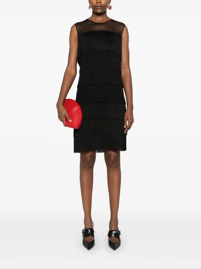 Fringe Sleeveless Midi Dress