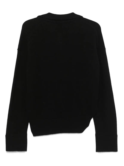 Gathered Polo Sweater
