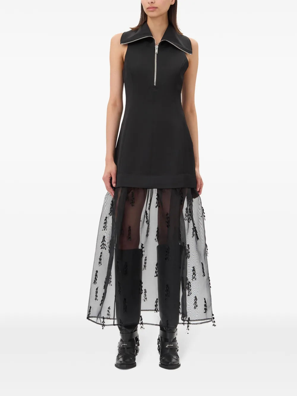 Layered-Design Midi Dress