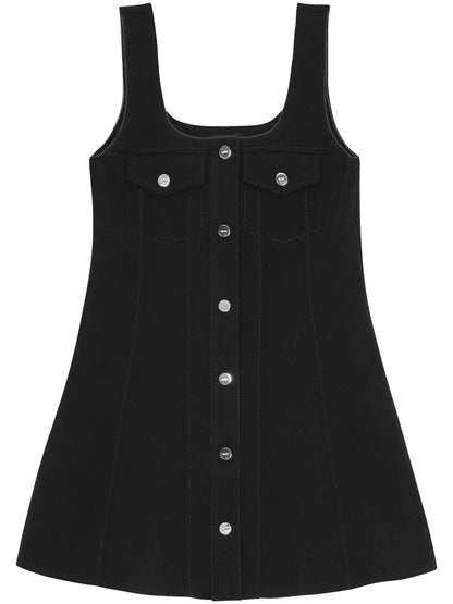 Press-Stud Fastening Mini Dress