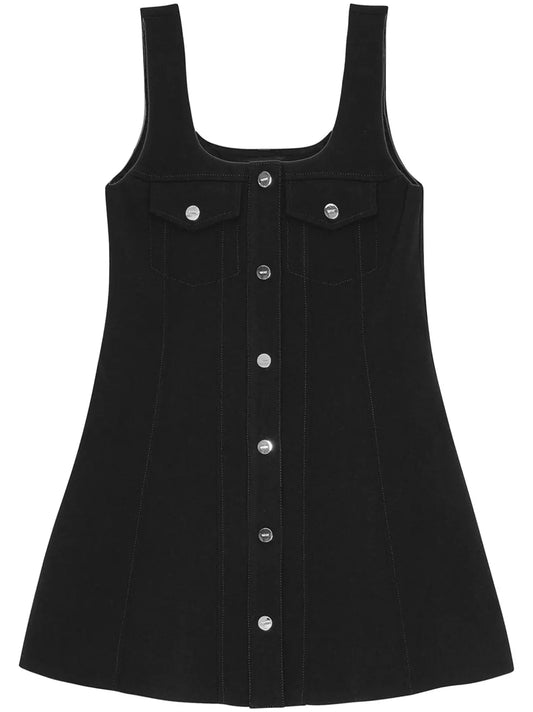 Press-Stud Fastening Mini Dress