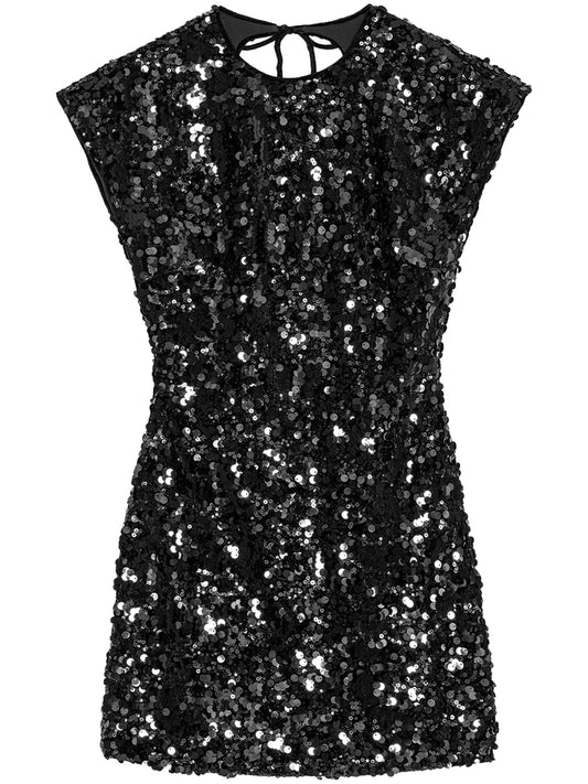 Sequin-Embellished Mini Dress