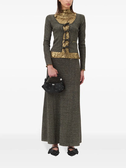 Logo-Embroidered Maxi Skirt