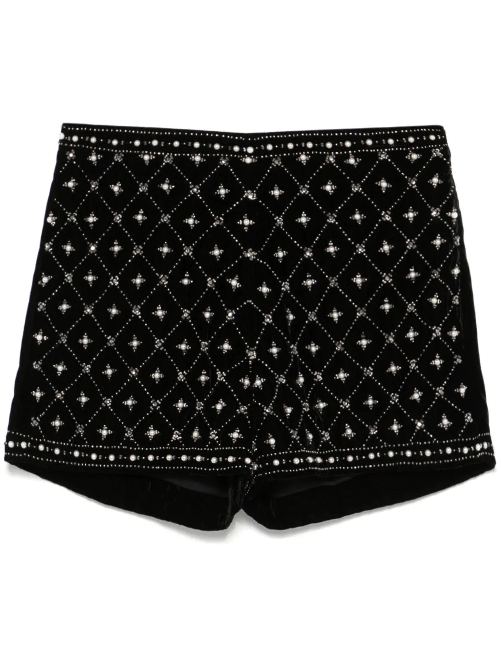 Embellished Velvet Shorts
