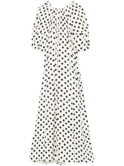 Polka-Dot Print Midi Dress