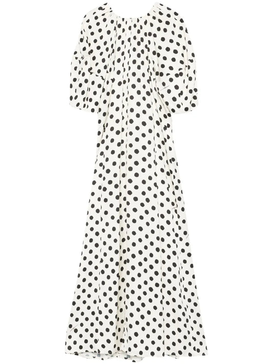 Polka-Dot Print Midi Dress