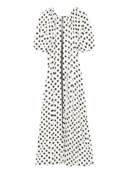 Polka-Dot Print Midi Dress