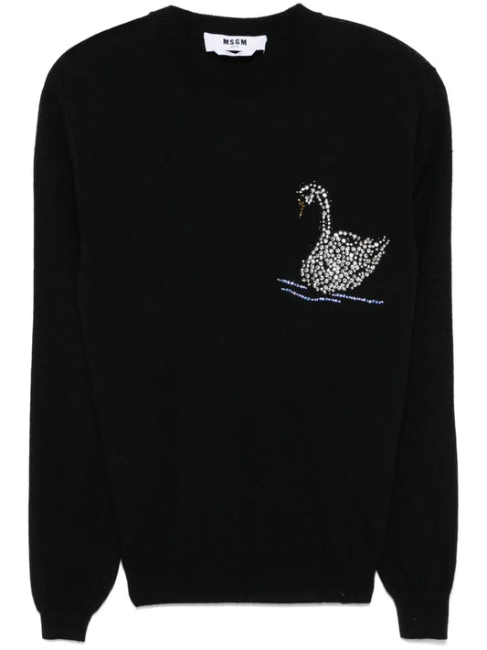 Swan-Motif Sweater