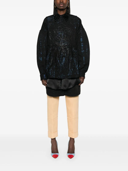 Metallic-Threading Trousers