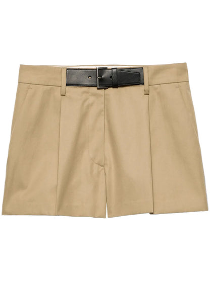 Belted Twill Shorts