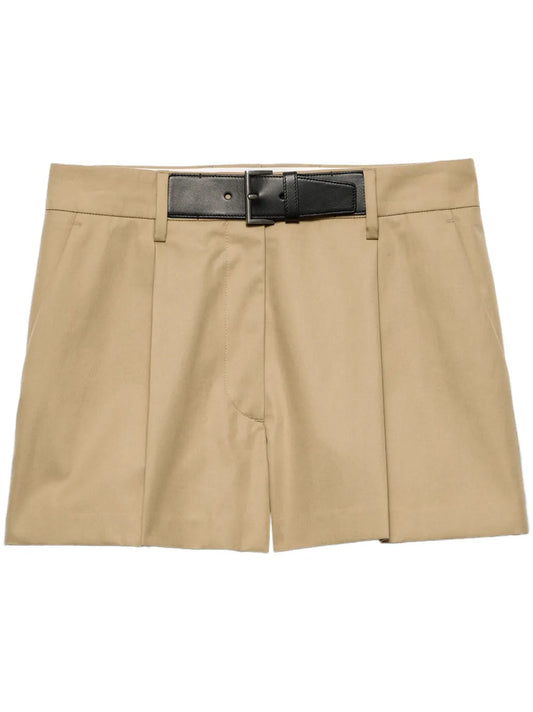 Belted Twill Shorts