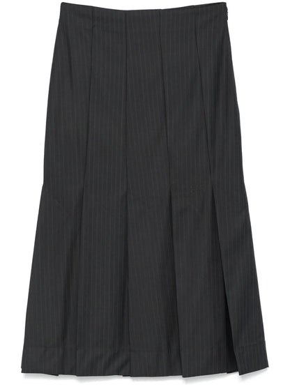 Pinstriped Midi Skirt