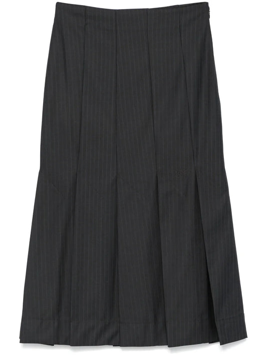 Pinstriped Midi Skirt