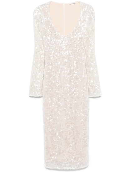 Sequin-Embellished Midi Dress