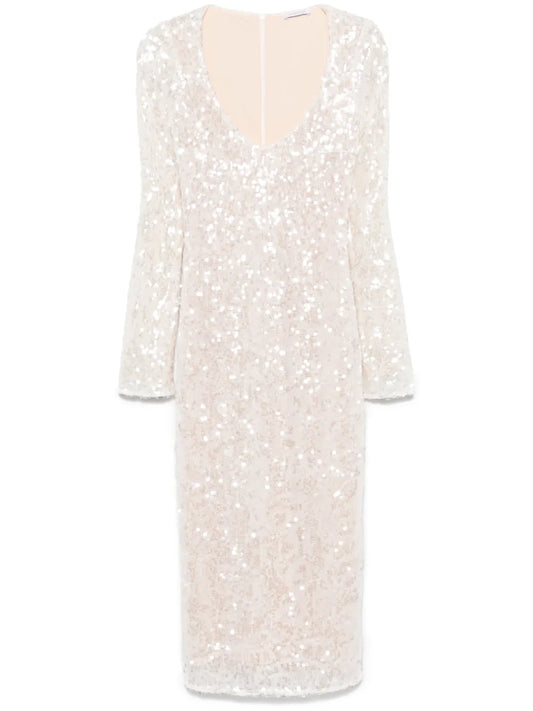 Sequin-Embellished Midi Dress