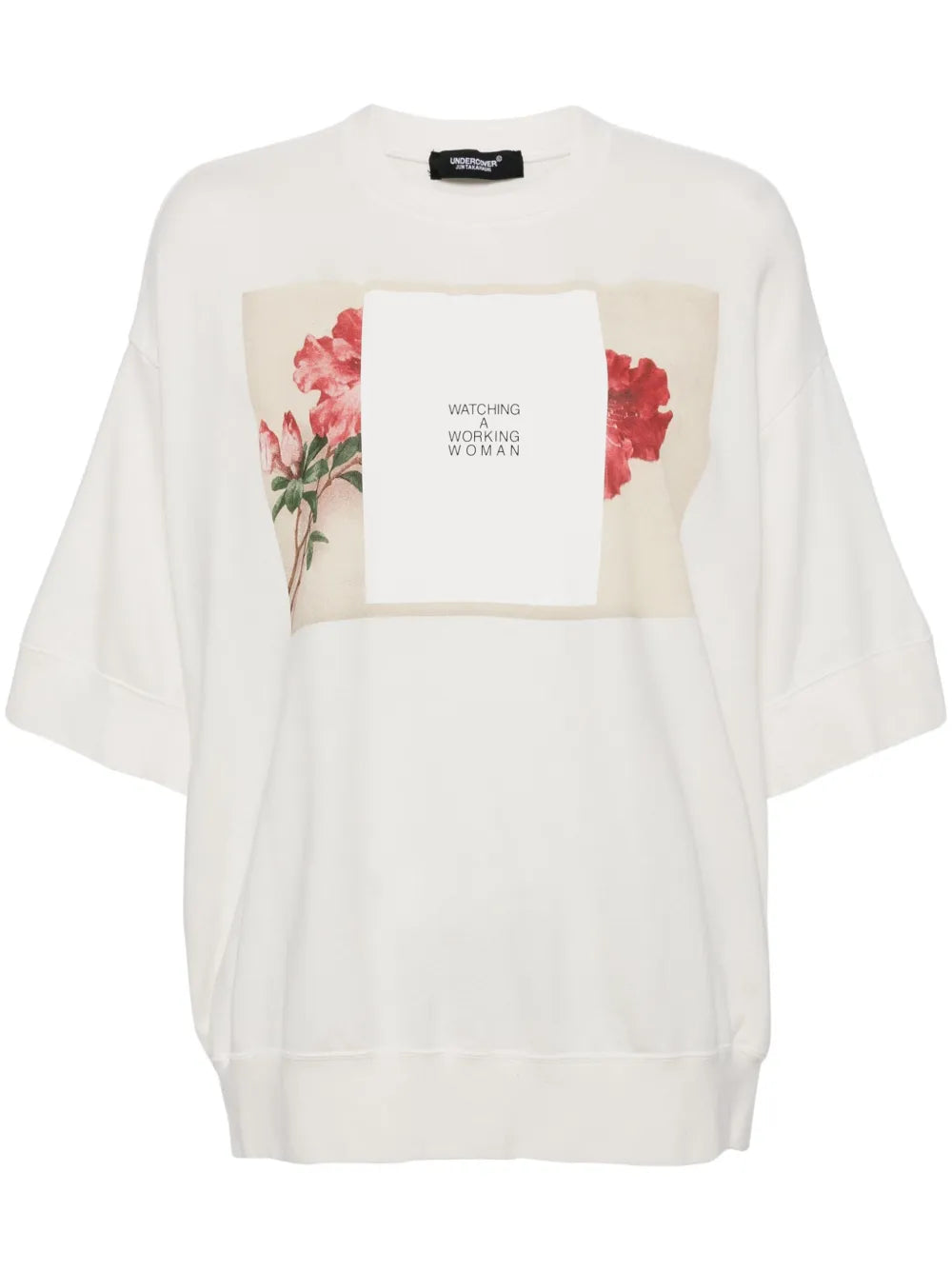Graphic Print Short Sleeves Blouse